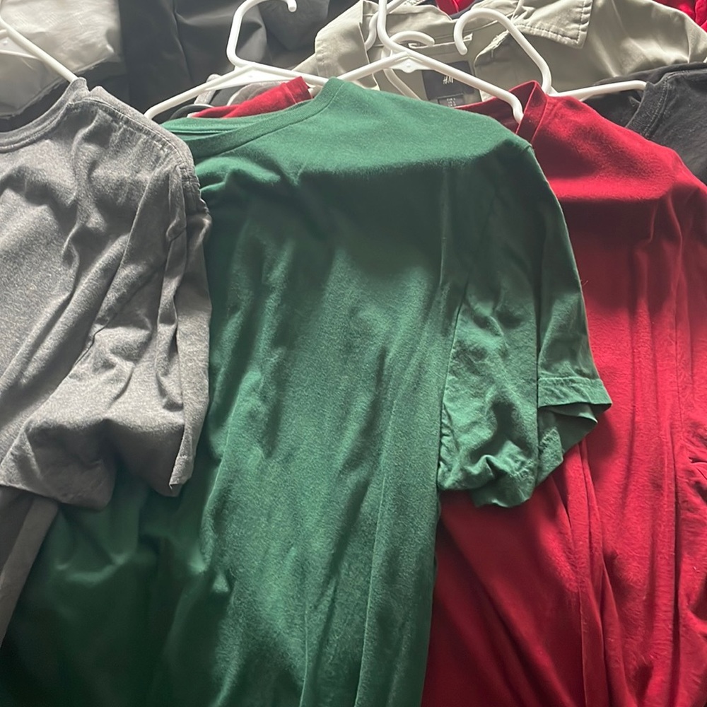 Grey green red polo t shirt size xl